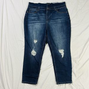 Sexy NOBO Super HighRise Destructed Skinny Distressed Stretch Dark Jeans 21 3XL